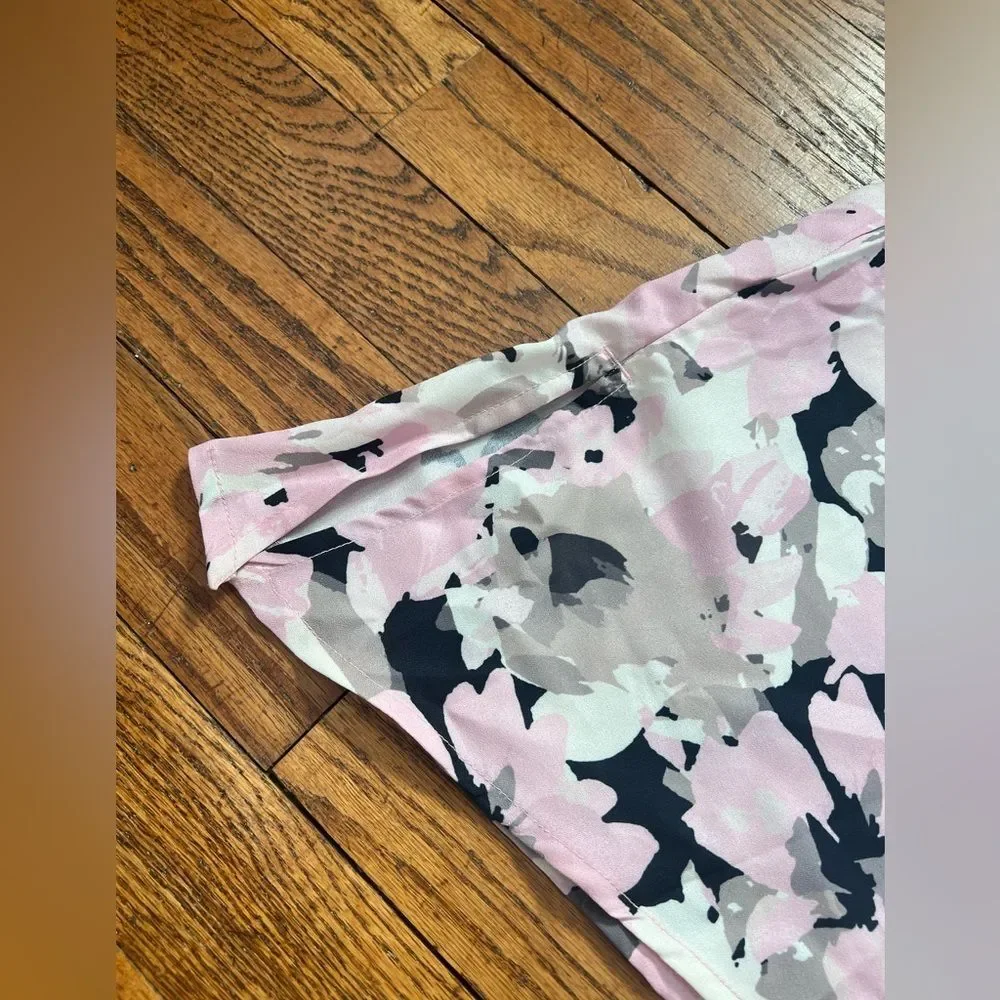 Catherine’s Pink Floral Asymmetrical Flare Sleeve Top Women’s Plus Size 4X